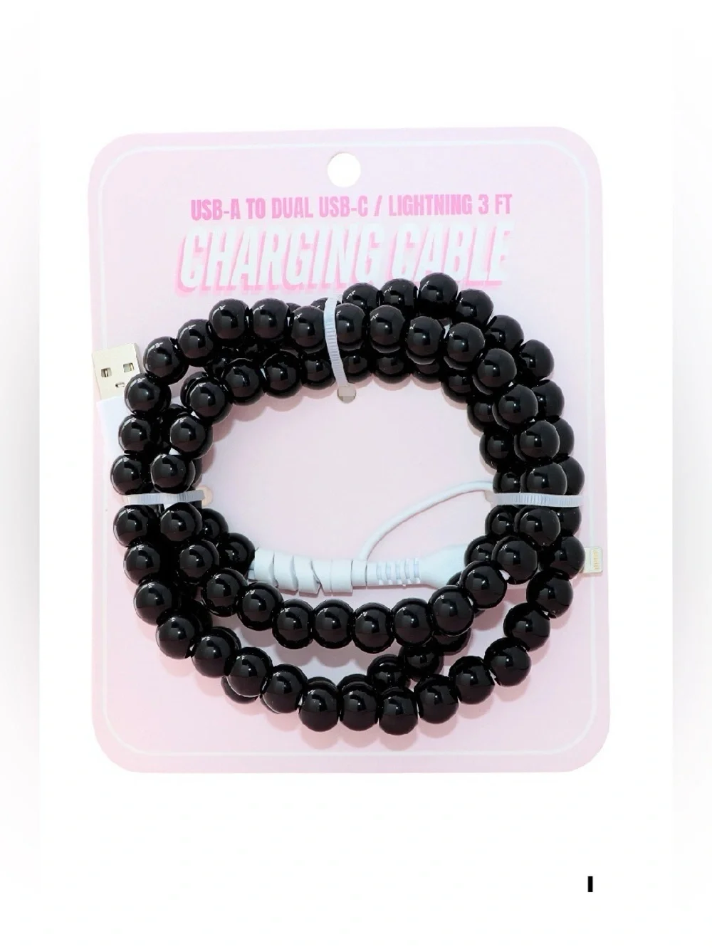 TIK TOK BEADED DUAL USB FAST CHARGING CABLE